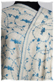 Sapphire Bleu Bijou Paisley L'amour Soft Cashmere Scarf/Shawl