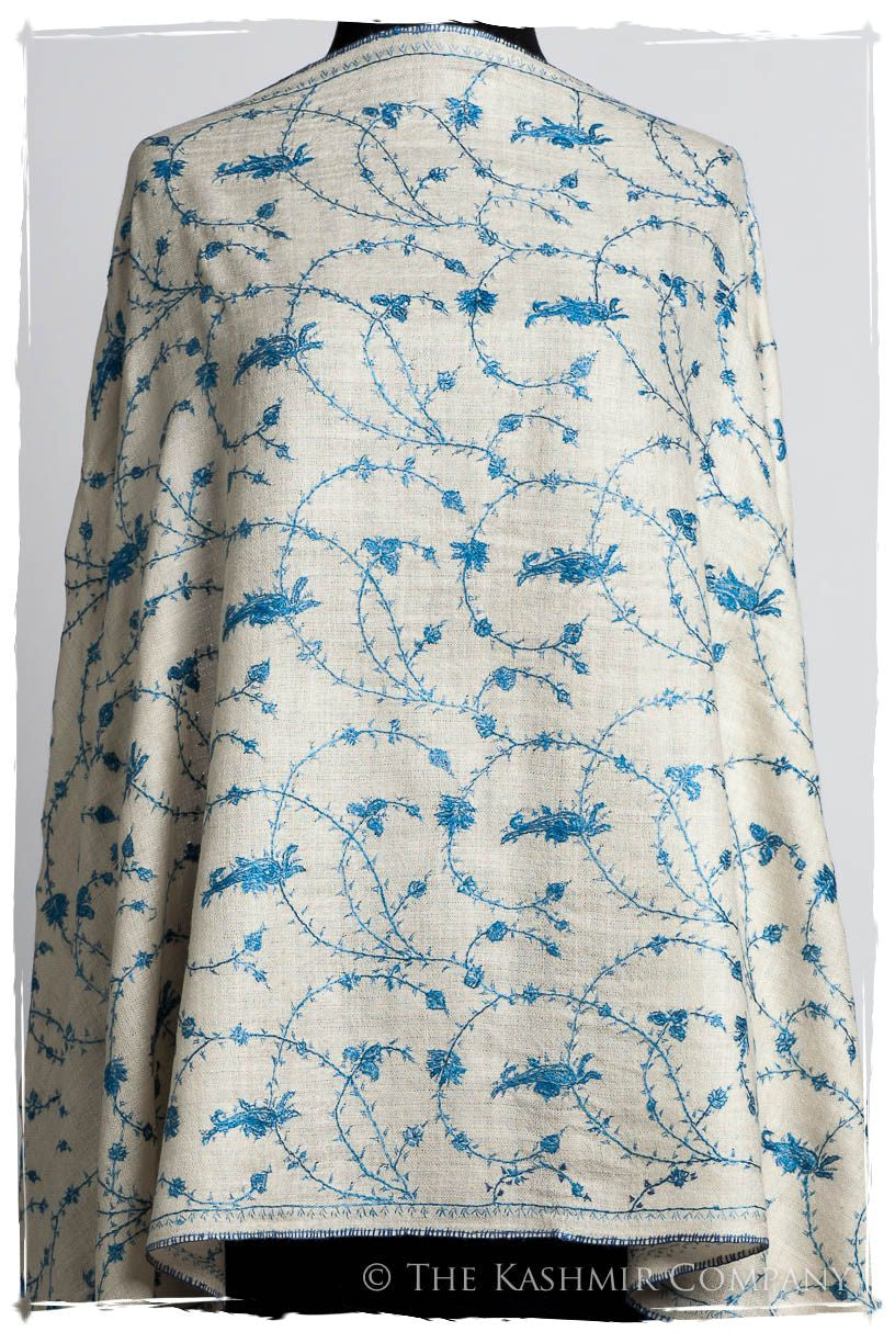 Sapphire Bleu Bijou Paisley L'amour Soft Cashmere Scarf/Shawl