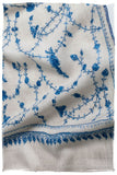 Sapphire Bleu Bijou Paisley L'amour Soft Cashmere Scarf/Shawl