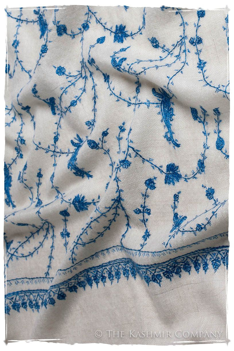 Sapphire Bleu Bijou Paisley L'amour Soft Cashmere Scarf/Shawl