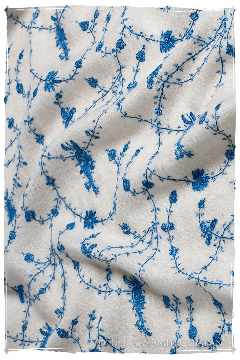 Sapphire Bleu Bijou Paisley L'amour Soft Cashmere Scarf/Shawl