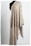 Taupe Blanc Paisley L'amour Soft Cashmere Scarf/Shawl