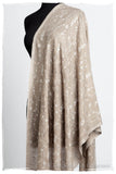 Taupe Blanc Paisley L'amour Soft Cashmere Scarf/Shawl
