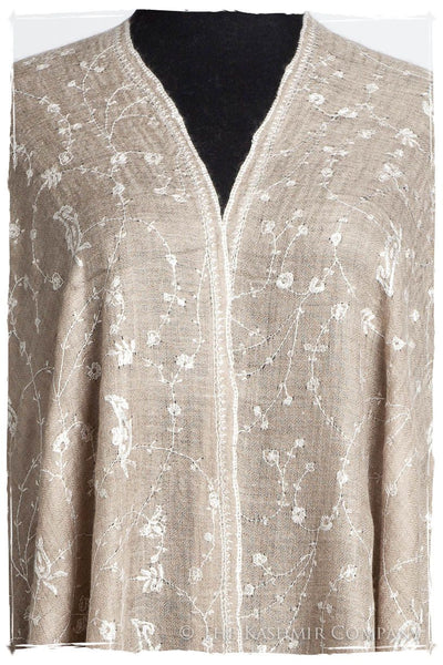 Taupe Blanc Paisley L'amour Soft Cashmere Scarf/Shawl