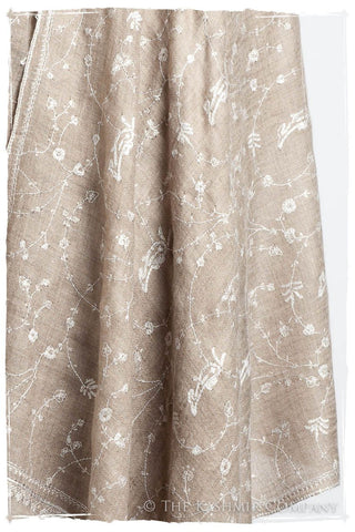 Taupe Blanc Paisley L'amour Soft Cashmere Scarf/Shawl