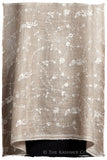 Taupe Blanc Paisley L'amour Soft Cashmere Scarf/Shawl