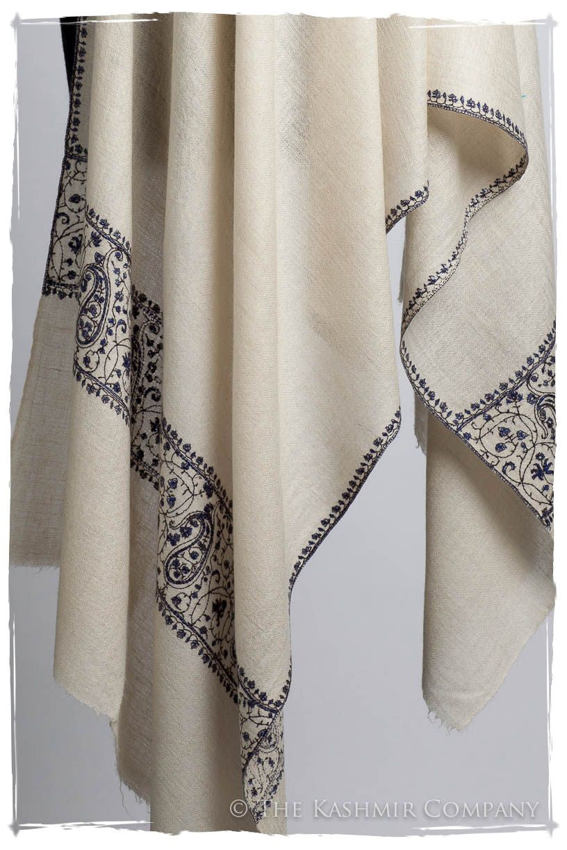Frontière d'Paisley Bleu Noir L'amour Soft Cashmere Scarf/Shawl