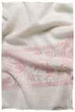 Frontière d'Paisley Pink Mist L'amour Soft Cashmere Scarf/Shawl