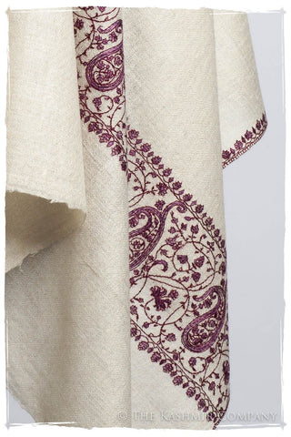 Frontière d'Paisley Bordeaux L'amour Soft Cashmere Scarf/Shawl