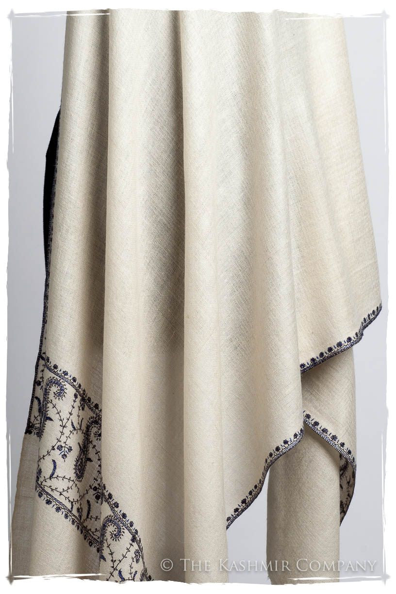 Frontière Jardin Bleu Noir L'amour Soft Cashmere Scarf/Shawl