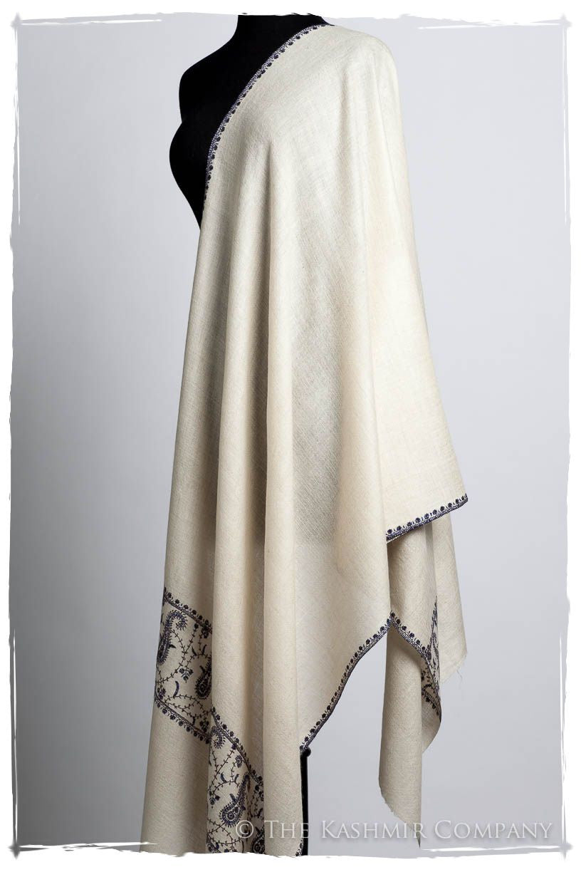 Frontière Jardin Bleu Noir L'amour Soft Cashmere Scarf/Shawl