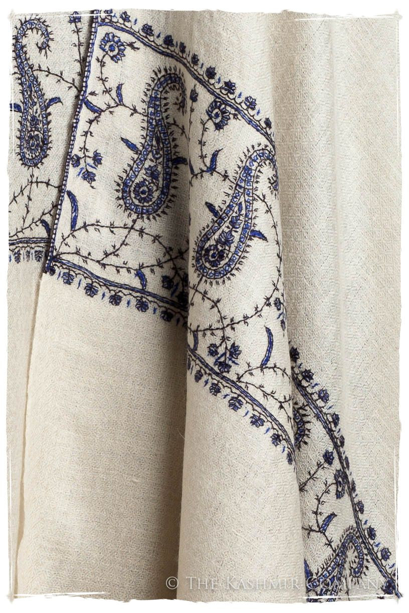 Frontière Jardin Bleu Noir L'amour Soft Cashmere Scarf/Shawl
