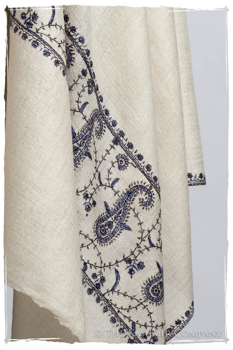 Frontière Jardin Bleu Noir L'amour Soft Cashmere Scarf/Shawl