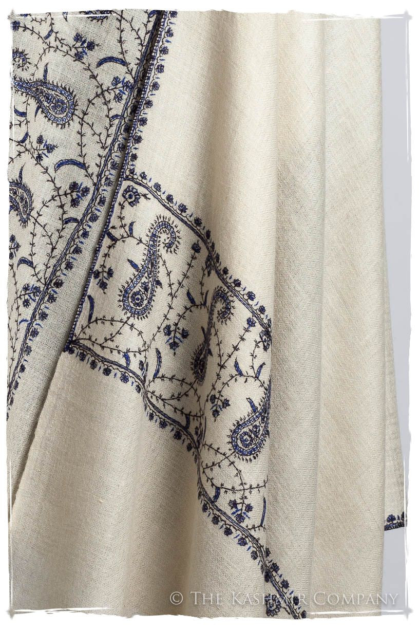 Frontière Jardin Bleu Noir L'amour Soft Cashmere Scarf/Shawl
