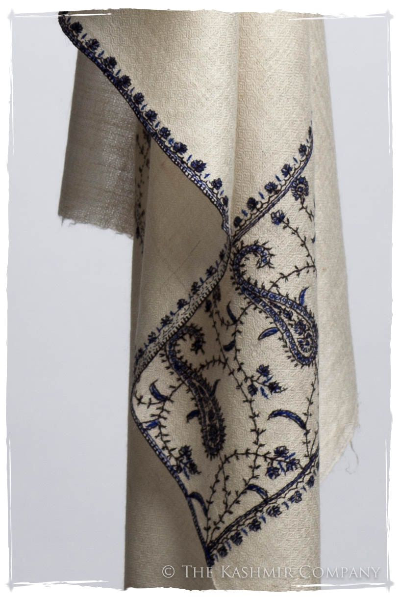 Frontière Jardin Bleu Noir L'amour Soft Cashmere Scarf/Shawl