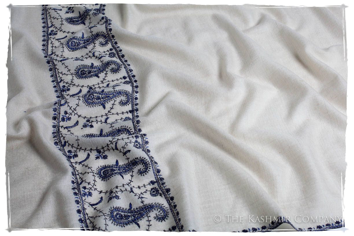 Frontière Jardin Bleu Noir L'amour Soft Cashmere Scarf/Shawl