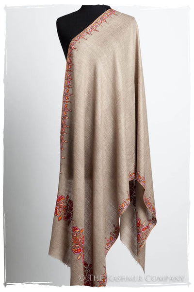 Orient Taupe Paisley L'amour Soft Cashmere Scarf/Shawl