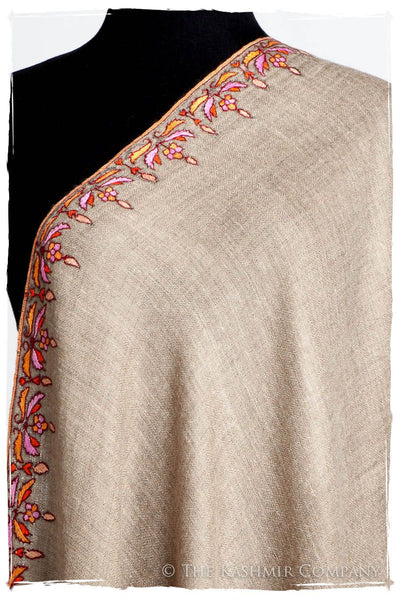 Orient Taupe Paisley L'amour Soft Cashmere Scarf/Shawl