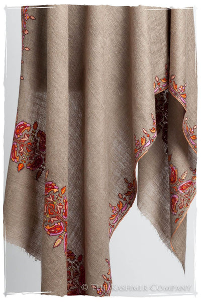 Orient Taupe Paisley L'amour Soft Cashmere Scarf/Shawl