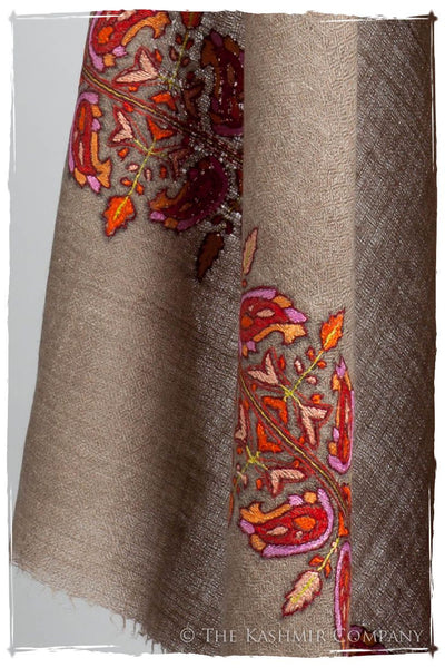 Orient Taupe Paisley L'amour Soft Cashmere Scarf/Shawl