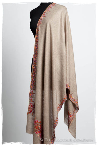 Orient Taupe Paisley L'amour Soft Cashmere Scarf/Shawl