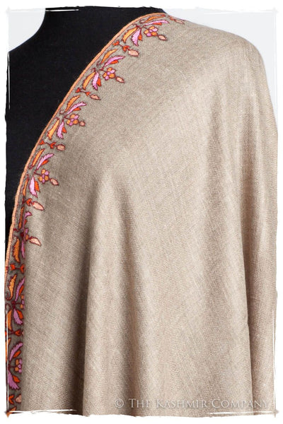 Orient Taupe Paisley L'amour Soft Cashmere Scarf/Shawl