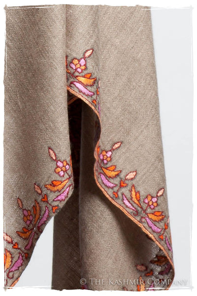 Orient Taupe Paisley L'amour Soft Cashmere Scarf/Shawl