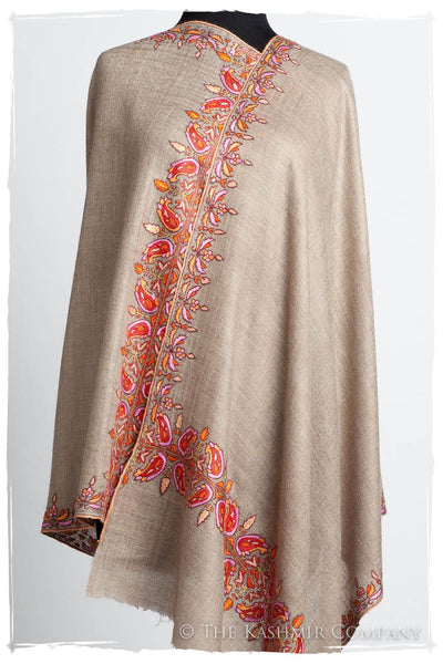 Orient Taupe Paisley L'amour Soft Cashmere Scarf/Shawl