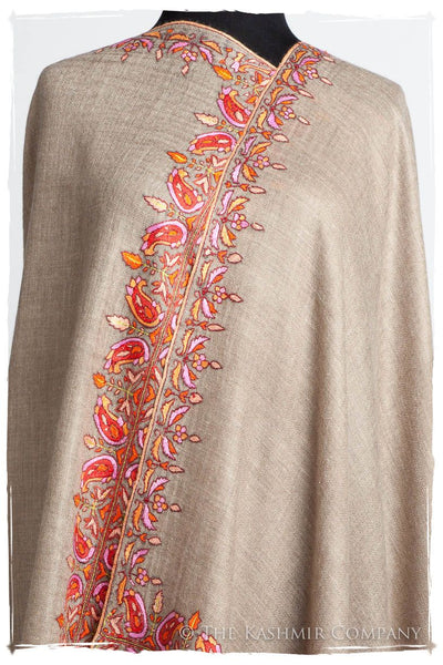 Orient Taupe Paisley L'amour Soft Cashmere Scarf/Shawl