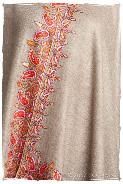 Orient Taupe Paisley L'amour Soft Cashmere Scarf/Shawl