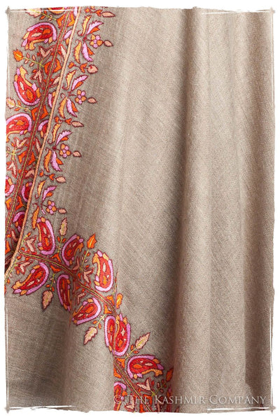 Orient Taupe Paisley L'amour Soft Cashmere Scarf/Shawl