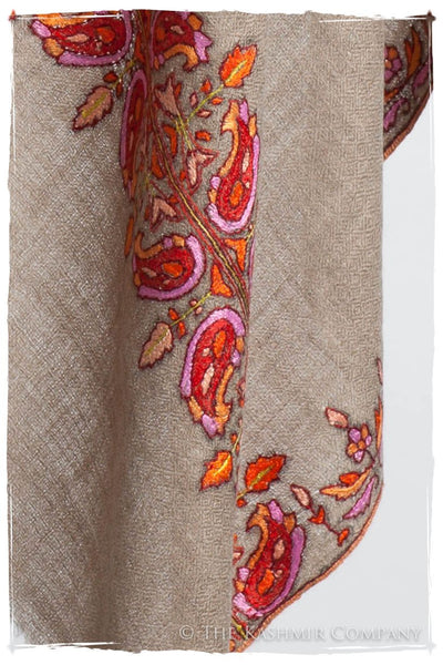 Orient Taupe Paisley L'amour Soft Cashmere Scarf/Shawl