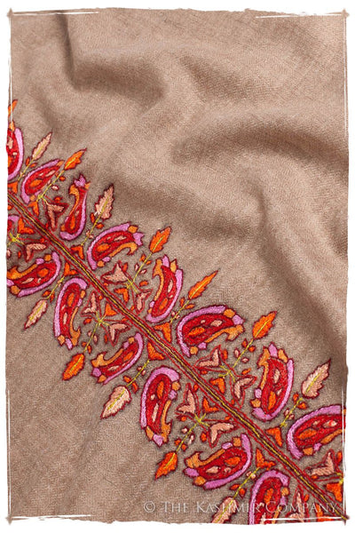 Orient Taupe Paisley L'amour Soft Cashmere Scarf/Shawl