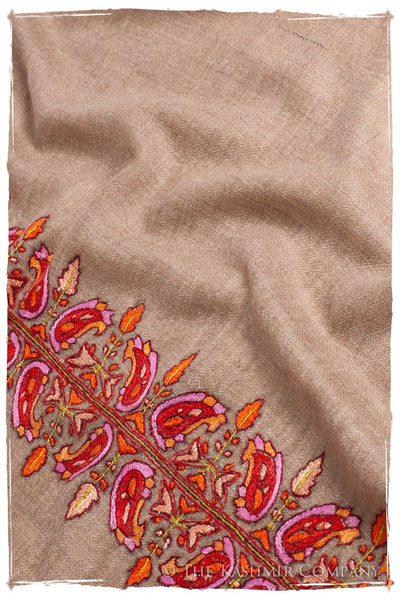 Orient Taupe Paisley L'amour Soft Cashmere Scarf/Shawl