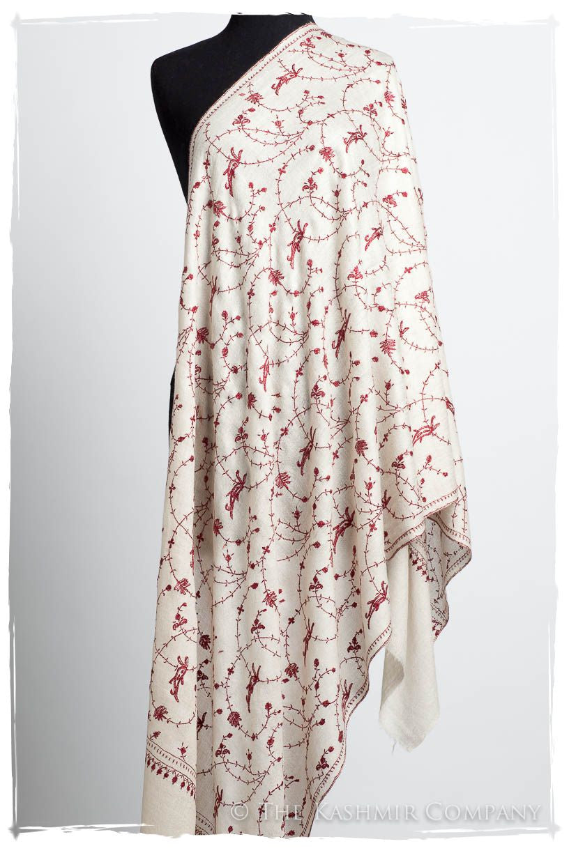 Bordeaux d'Ivoire Paisley L'amour Soft Cashmere Scarf/Shawl