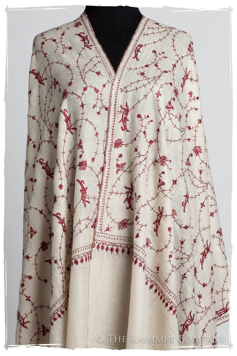 Bordeaux d'Ivoire Paisley L'amour Soft Cashmere Scarf/Shawl