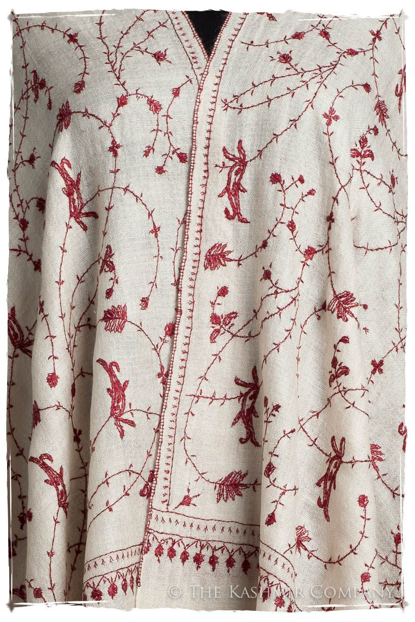 Bordeaux d'Ivoire Paisley L'amour Soft Cashmere Scarf/Shawl