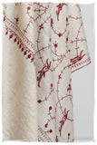 Bordeaux d'Ivoire Paisley L'amour Soft Cashmere Scarf/Shawl