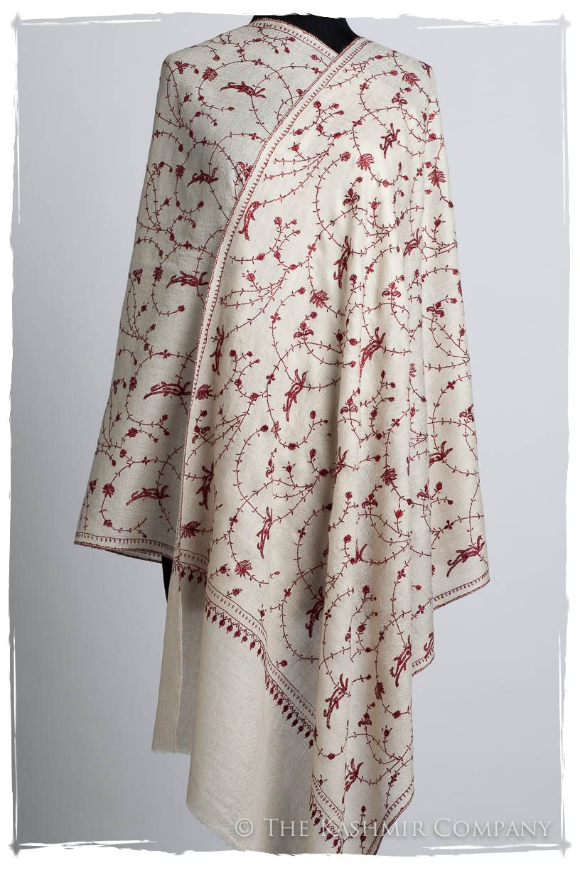 Bordeaux d'Ivoire Paisley L'amour Soft Cashmere Scarf/Shawl
