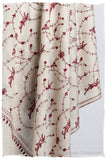 Bordeaux d'Ivoire Paisley L'amour Soft Cashmere Scarf/Shawl