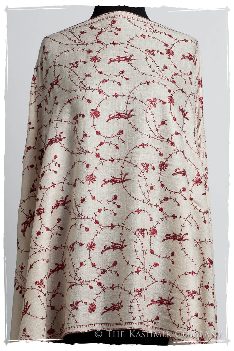 Bordeaux d'Ivoire Paisley L'amour Soft Cashmere Scarf/Shawl