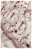 Bordeaux d'Ivoire Paisley L'amour Soft Cashmere Scarf/Shawl