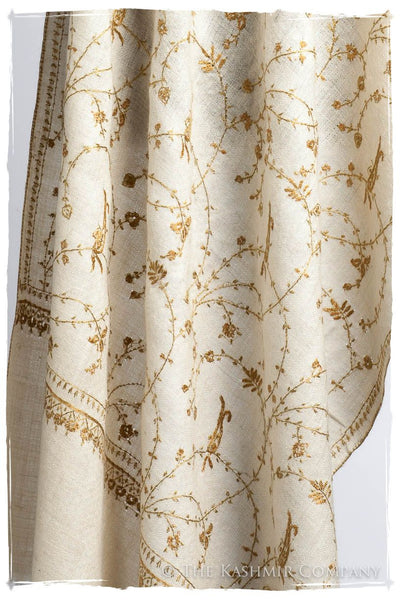 Mughal Gold Paisley L'amour Soft Cashmere Scarf/Shawl