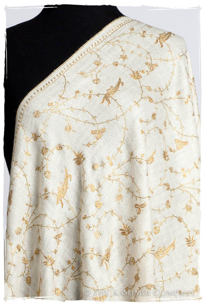 Mughal Gold Paisley L'amour Soft Cashmere Scarf/Shawl