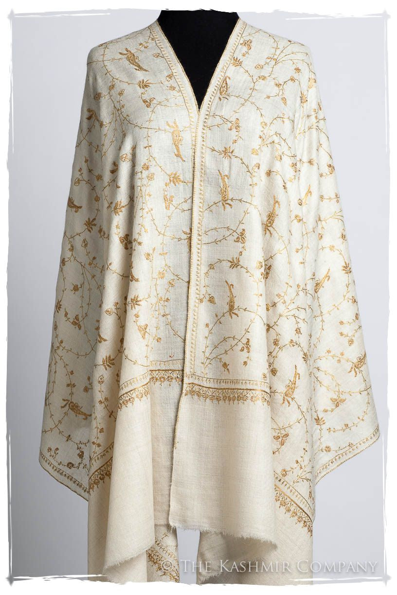 Mughal Gold Paisley L'amour Soft Cashmere Scarf/Shawl