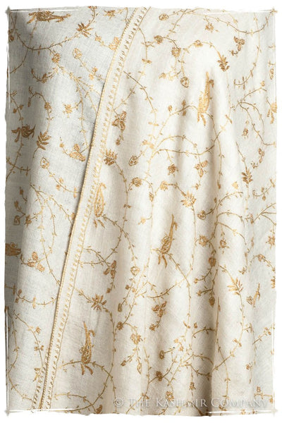 Mughal Gold Paisley L'amour Soft Cashmere Scarf/Shawl