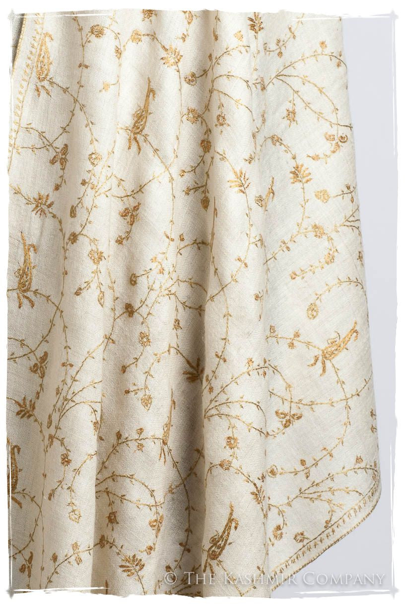 Mughal Gold Paisley L'amour Soft Cashmere Scarf/Shawl