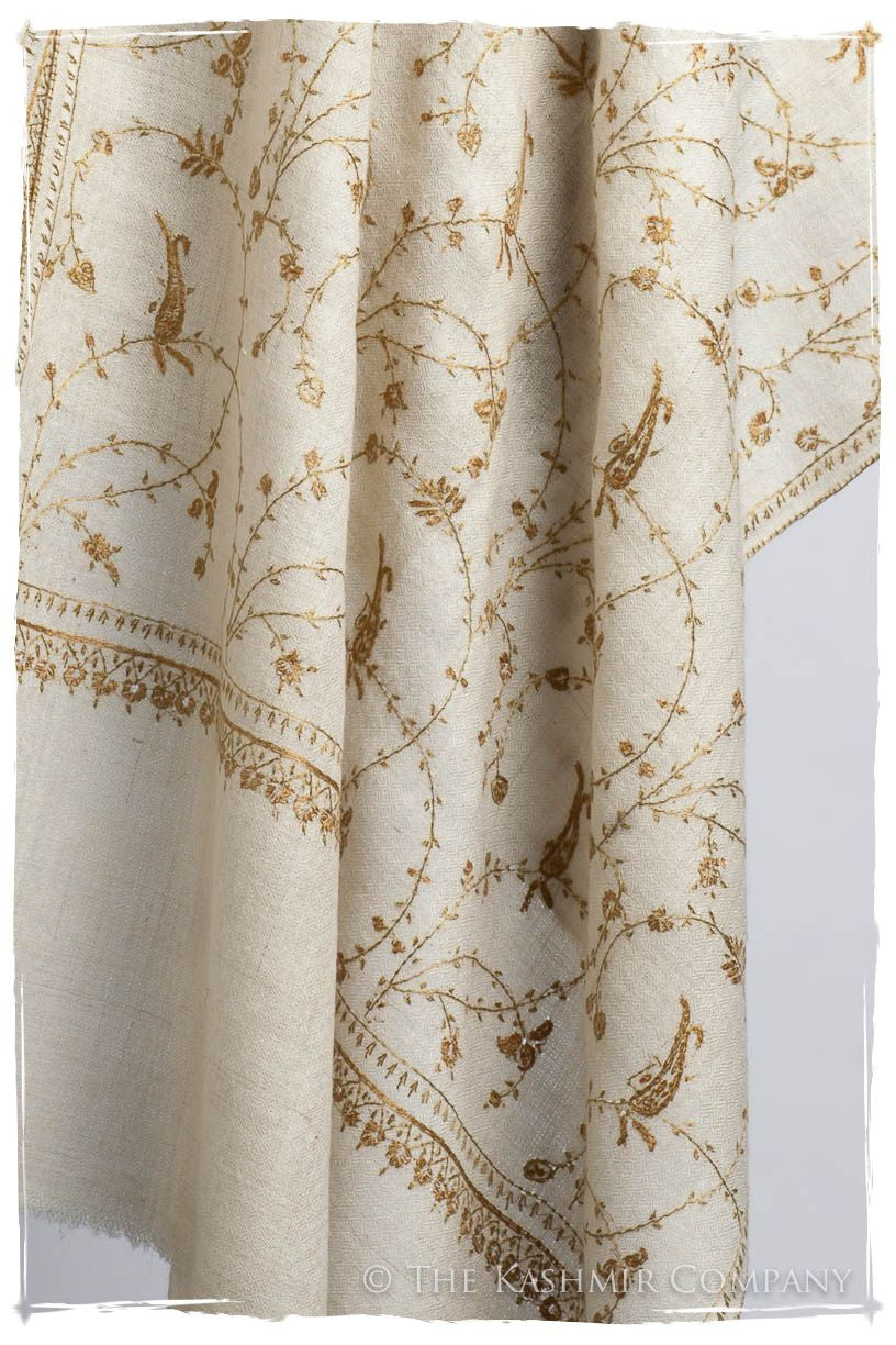 Mughal Gold Paisley L'amour Soft Cashmere Scarf/Shawl
