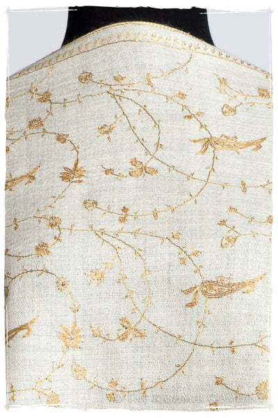 Mughal Gold Paisley L'amour Soft Cashmere Scarf/Shawl