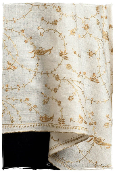 Mughal Gold Paisley L'amour Soft Cashmere Scarf/Shawl